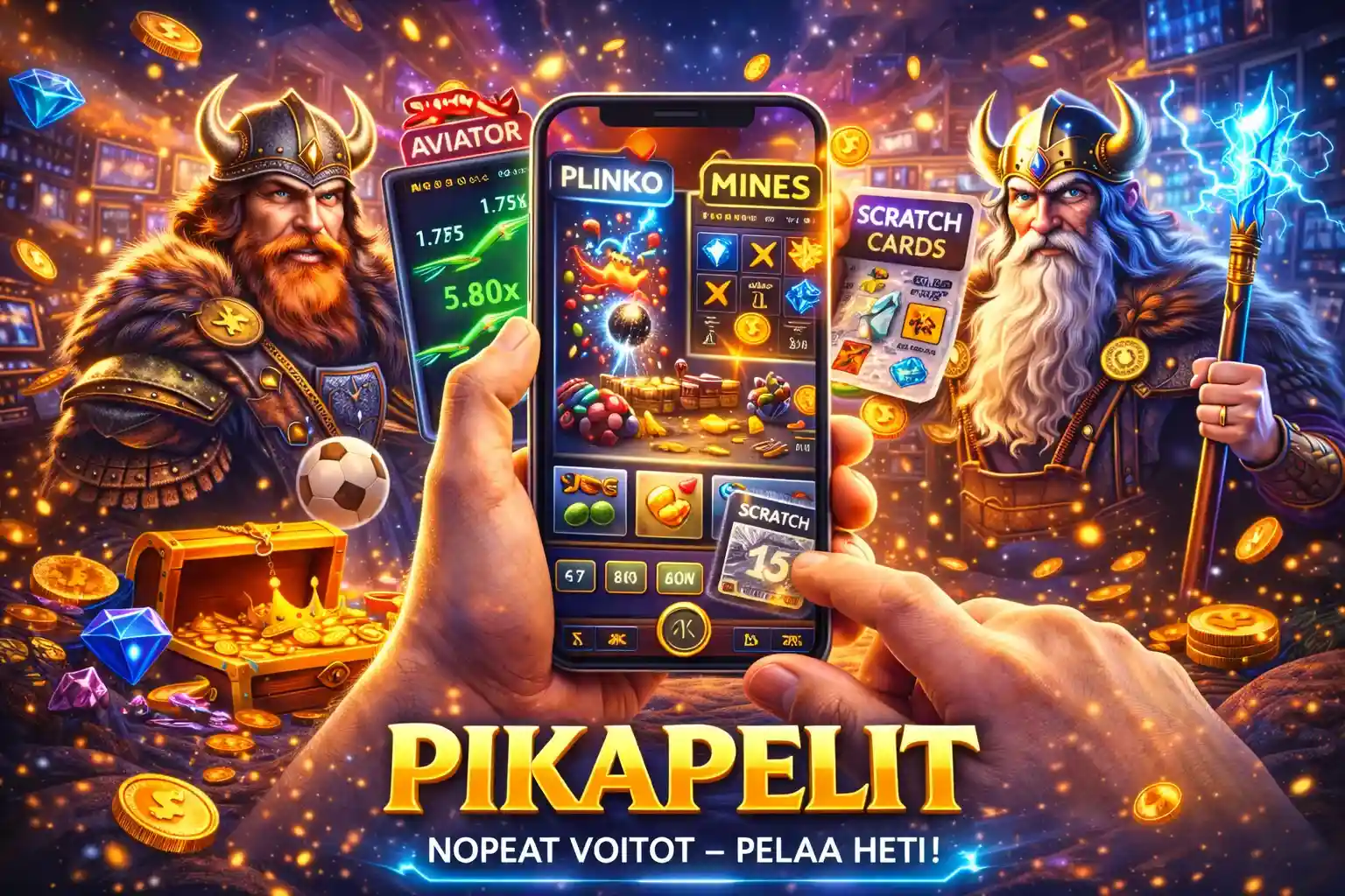 Nopeat pikapelit kuten crash ja instant pelit älypuhelimen näytöllä